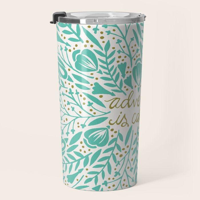 Adventure is Calling - Turquoise & Gold Palette Travel Mug Gallery Image 3