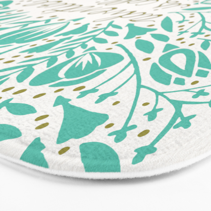 Adventure is Calling - Turquoise & Gold Palette Bath Mat Gallery Image 3