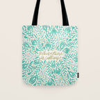Adventure is Calling - Turquoise & Gold Palette Tote Bag Gallery Image 1