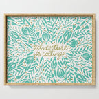 Adventure is Calling - Turquoise & Gold Palette Serving Tray Gallery Image 1