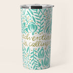 Adventure is Calling - Turquoise & Gold Palette Travel Mug Gallery Image 1