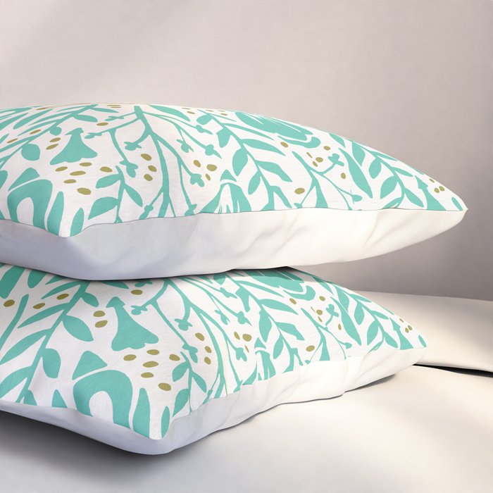 Adventure is Calling - Turquoise & Gold Palette Pillow Sham Gallery Image 3