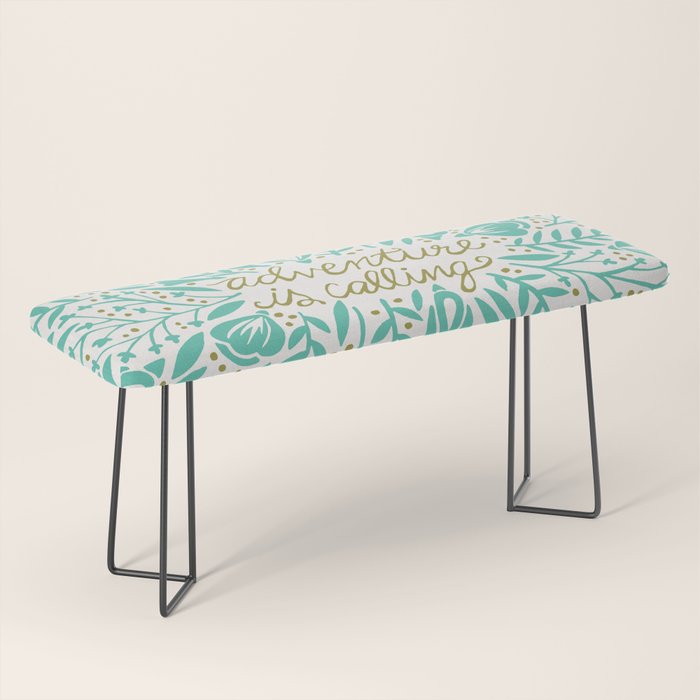 Adventure is Calling - Turquoise & Gold Palette Bench Gallery Image 1