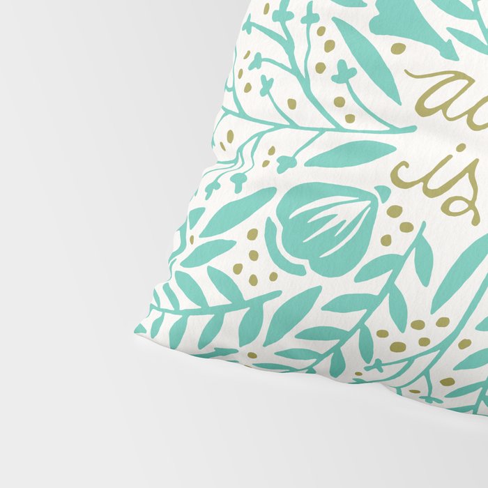 Adventure is Calling - Turquoise & Gold Palette Pillow Sham Gallery Image 4