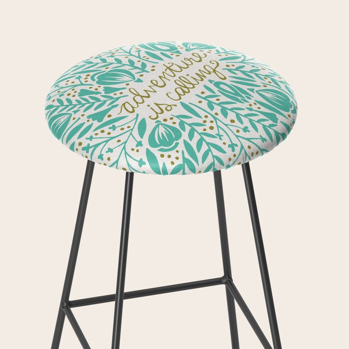 Adventure is Calling - Turquoise & Gold Palette Stool Gallery Image 2