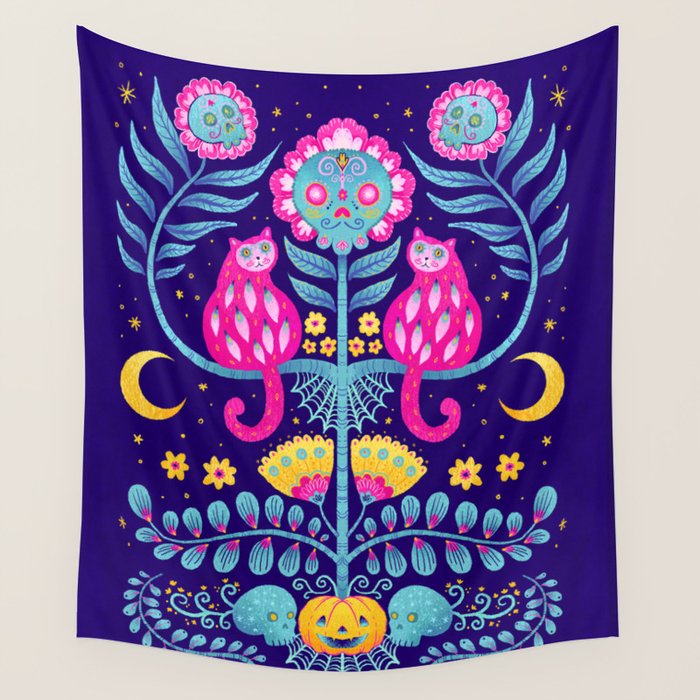 Skull Garden Wall Tapestry Gallery Image 1