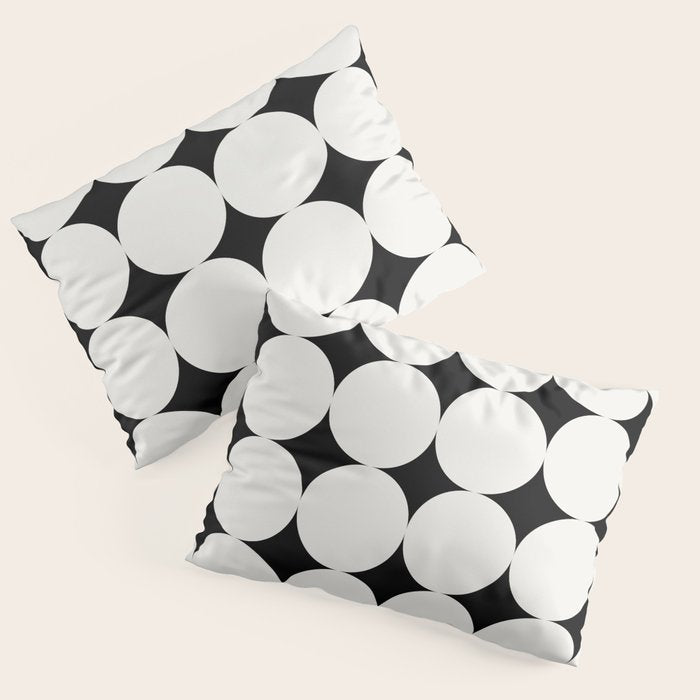 Circular Minimalism - Black & White Pillow Sham Gallery Image 1