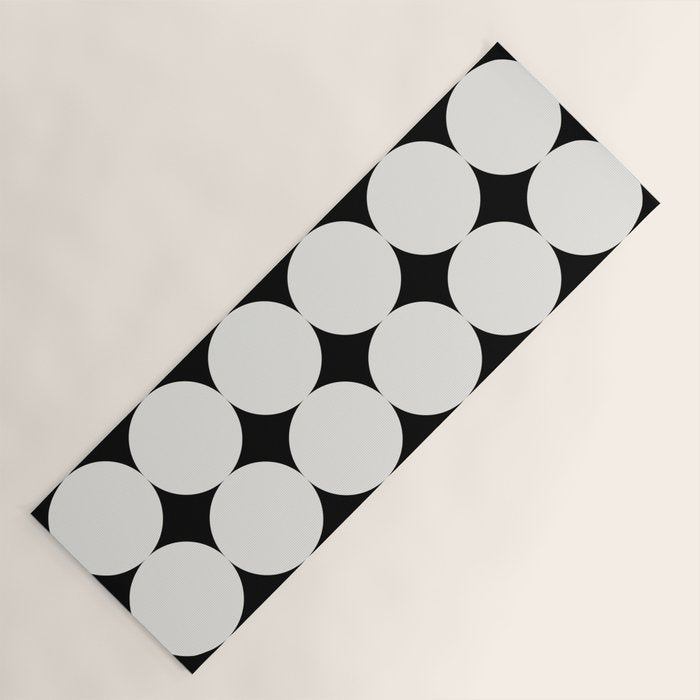 Circular Minimalism - Black & White Yoga Mat Gallery Image 1