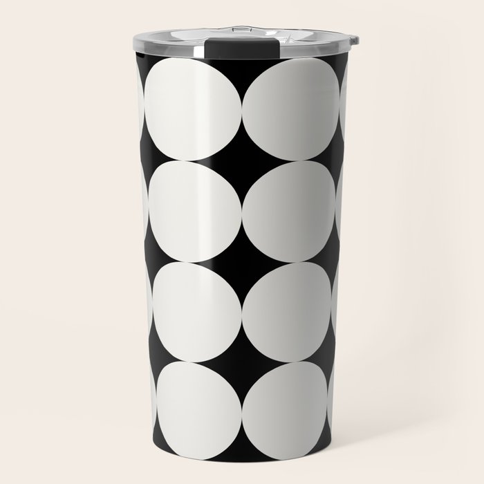 Circular Minimalism - Black & White Travel Mug Gallery Image 1