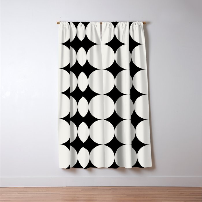 Circular Minimalism - Black & White Window Curtain Gallery Image 3