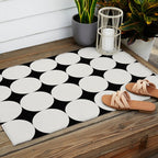 Circular Minimalism - Black & White Outdoor Rug Gallery Image 2