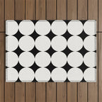 Circular Minimalism - Black & White Outdoor Rug Gallery Image 1