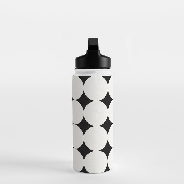 Circular Minimalism - Black & White Water Bottle Gallery Image 3