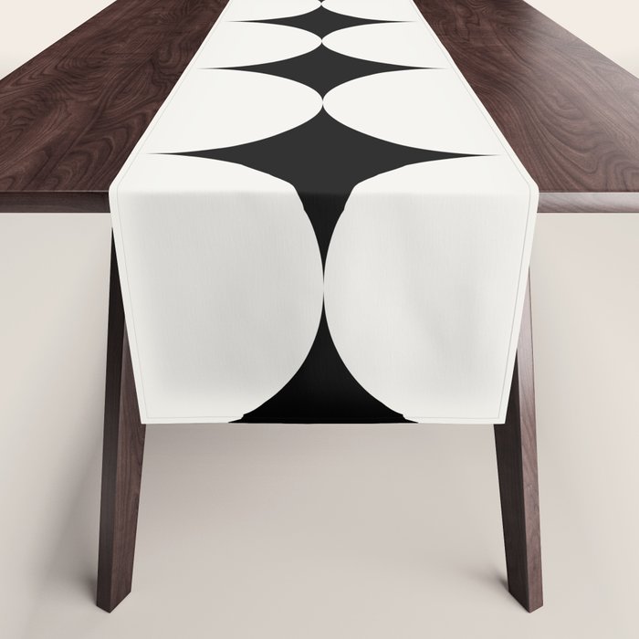 Circular Minimalism - Black & White Table Runner Gallery Image 1