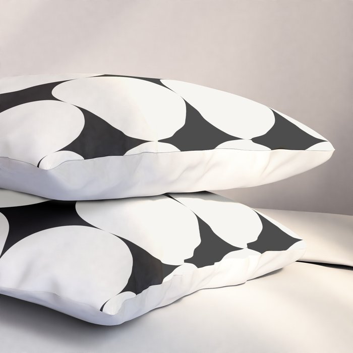 Circular Minimalism - Black & White Pillow Sham Gallery Image 3