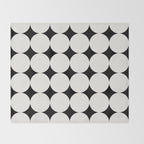 Circular Minimalism - Black & White Throw Blanket Gallery Image 2