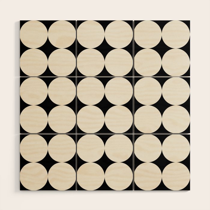 Circular Minimalism - Black & White Wood Wall Art Gallery Image 1