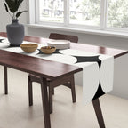 Circular Minimalism - Black & White Table Runner Gallery Image 2