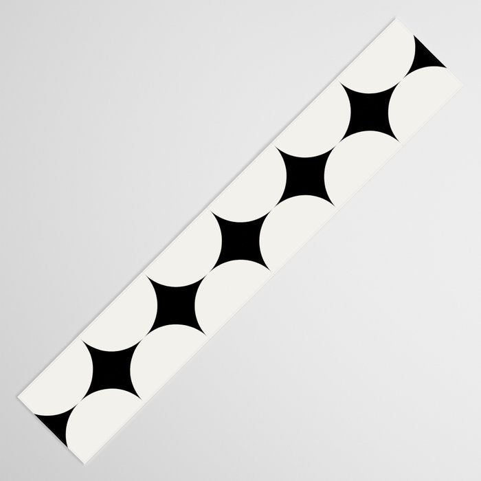 Circular Minimalism - Black & White Table Runner Gallery Image 3