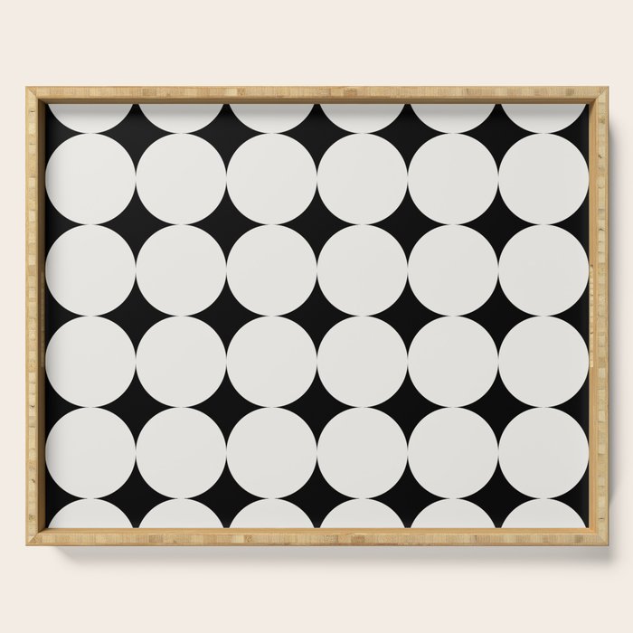 Circular Minimalism - Black & White Serving Tray Gallery Image 1