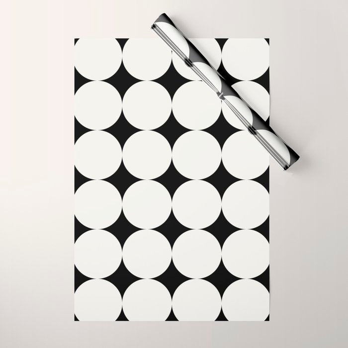 Circular Minimalism - Black & White Wrapping Paper Gallery Image 1
