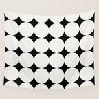 Circular Minimalism - Black & White Wall Tapestry Gallery Image 4