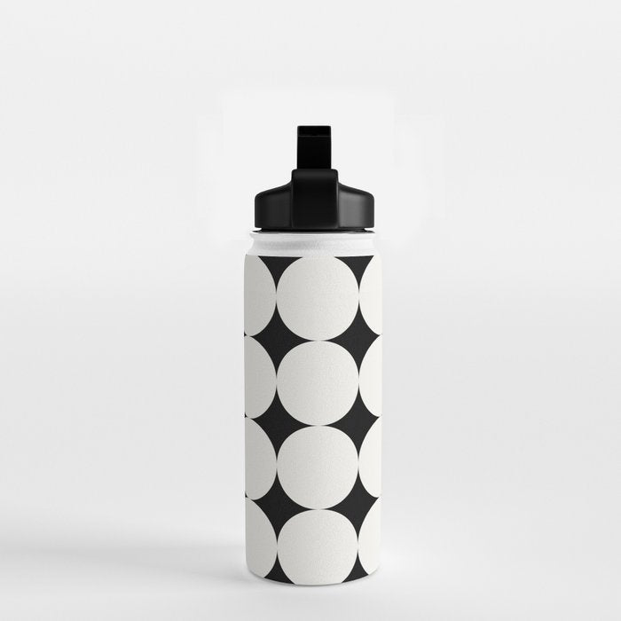 Circular Minimalism - Black & White Water Bottle Gallery Image 2