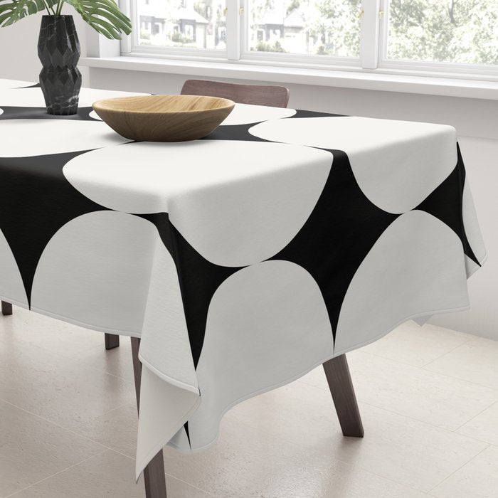 Circular Minimalism - Black & White Tablecloth Gallery Image 3