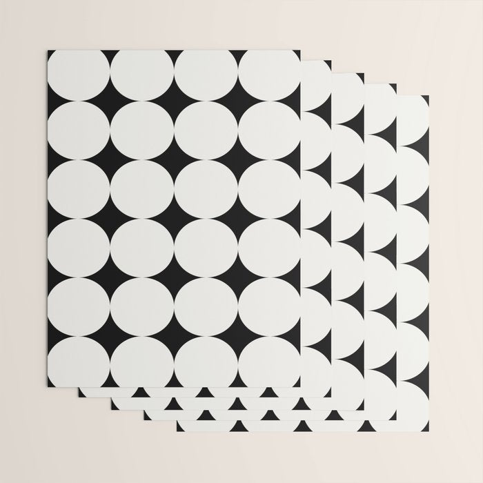 Circular Minimalism - Black & White Wrapping Paper Gallery Image 3