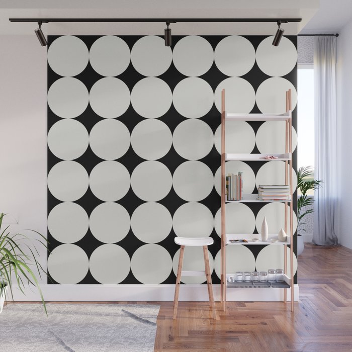 Circular Minimalism - Black & White Wall Mural Gallery Image 1