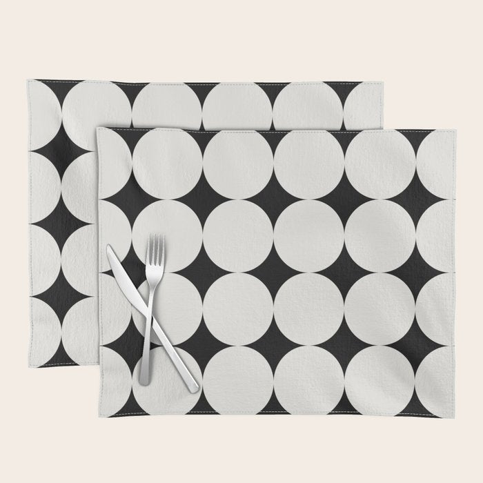 Circular Minimalism - Black & White Placemat Gallery Image 1