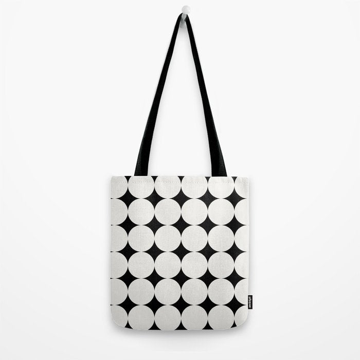 Circular Minimalism - Black & White Tote Bag Gallery Image 2