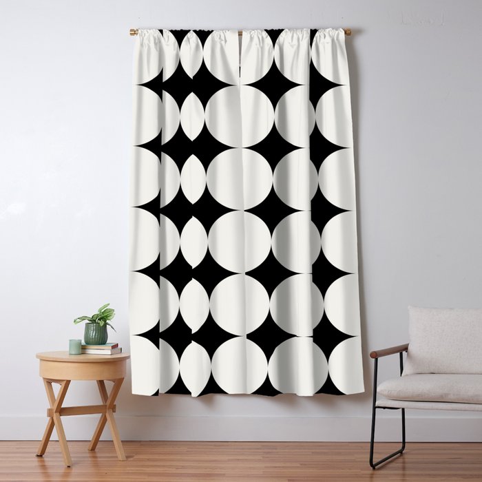 Circular Minimalism - Black & White Window Curtain Gallery Image 5