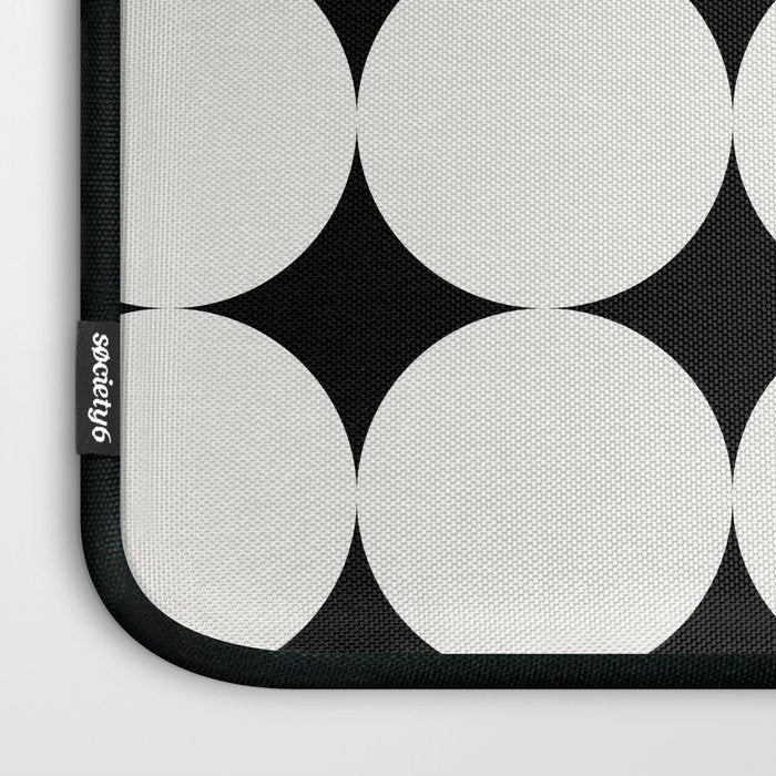Circular Minimalism - Black & White Laptop Sleeve Gallery Image 3