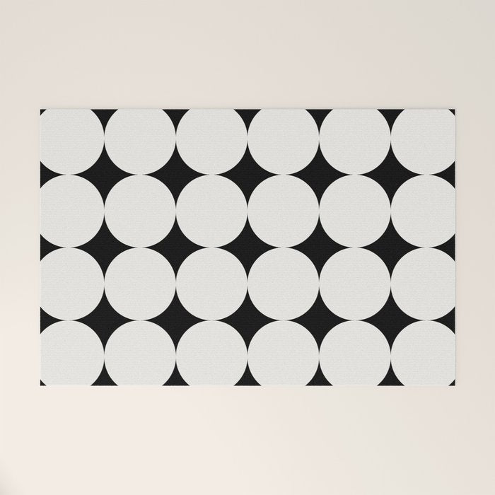 Circular Minimalism - Black & White Welcome Mat Gallery Image 1