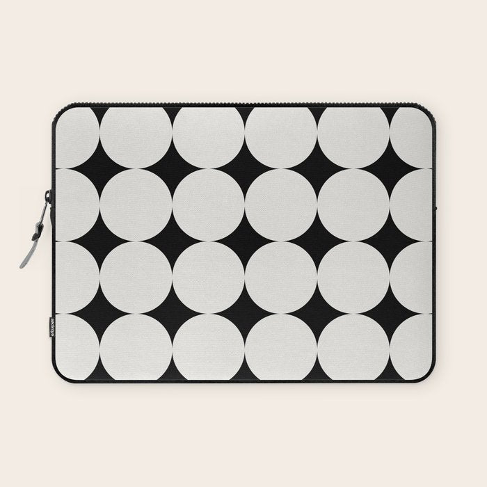 Circular Minimalism - Black & White Laptop Sleeve Gallery Image 1