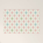 Mid Century Modern Atomic Stars Soft Pastel Retro Starburst Pattern Welcome Mat Gallery Image 1