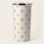 Mid Century Modern Atomic Stars Soft Pastel Retro Starburst Pattern Travel Mug Gallery Image 1