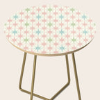 Mid Century Modern Atomic Stars Soft Pastel Retro Starburst Pattern Side Table Gallery Image 2