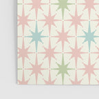 Mid Century Modern Atomic Stars Soft Pastel Retro Starburst Pattern Poster Gallery Image 3