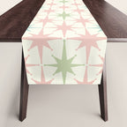 Mid Century Modern Atomic Stars Soft Pastel Retro Starburst Pattern Table Runner Gallery Image 1