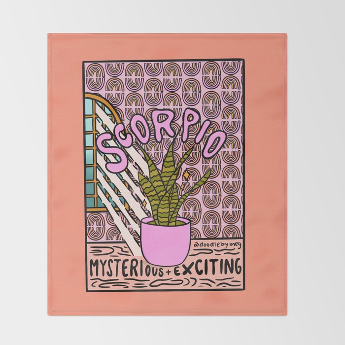 Scorpio Plant Throw Blanket Gallery Image 2