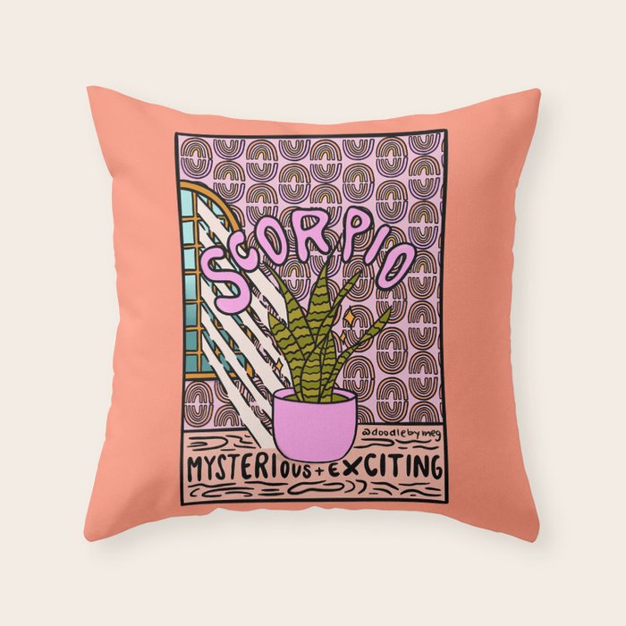 Scorpio Plant Throw Pillow Gallery Image 1