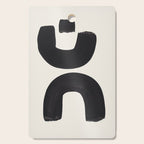 Mid Century Modern Minimalist Abstract Art Brush Strokes Black & White Ink Art Tribal Marking Cutting Board Gallery Image 1