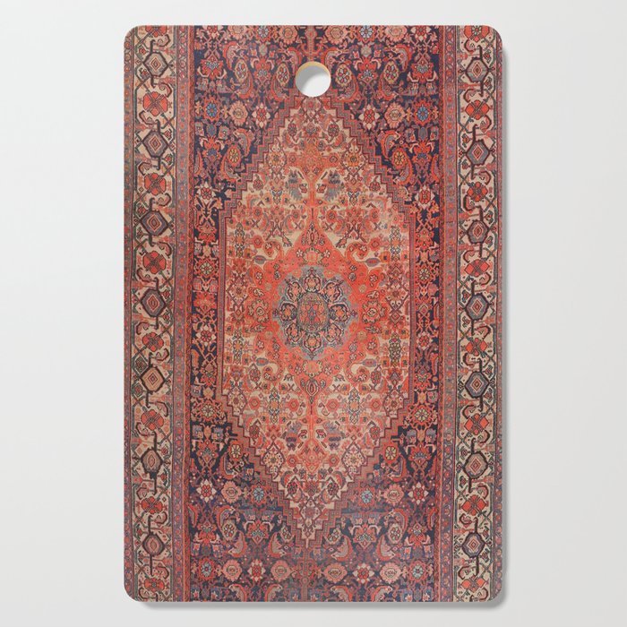 Antique Hamadan 19th Century Authentic Colorful Deep Rich Red Redish Vintage Patterns Cutting Board Gallery Image 1