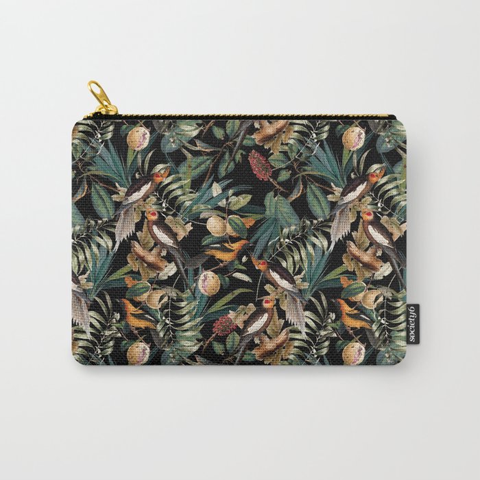 Floral and Birds Vintage Garden Night Carry All Pouch Gallery Image 1