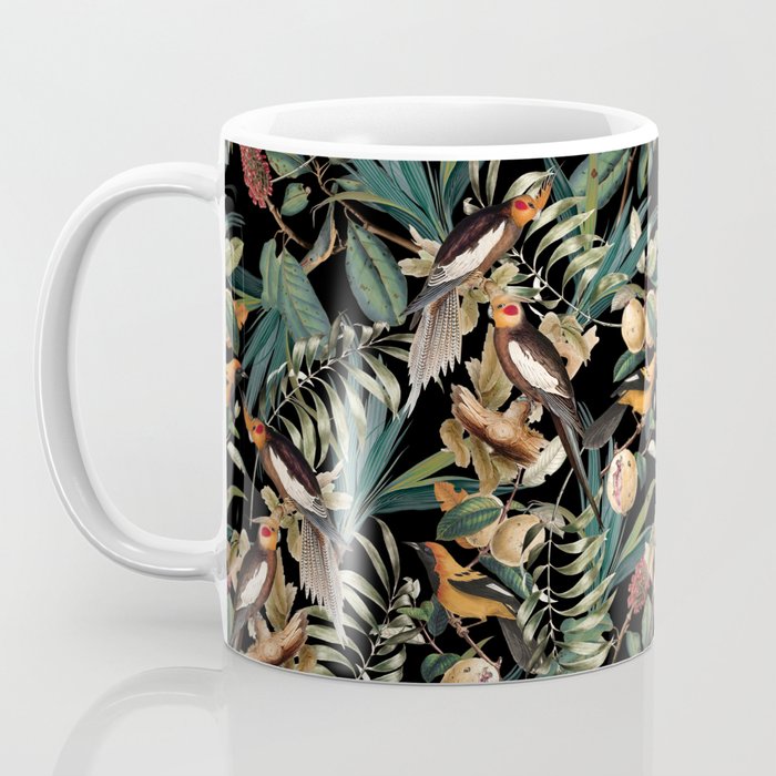 Floral and Birds Vintage Garden Night Coffee Mug Gallery Image 3
