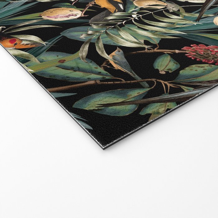 Floral and Birds Vintage Garden Night Welcome Mat Gallery Image 2