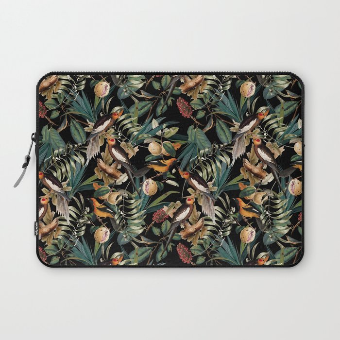 Floral and Birds Vintage Garden Night Laptop Sleeve Gallery Image 1