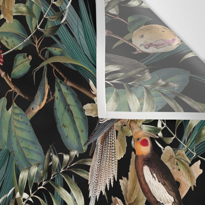 Floral and Birds Vintage Garden Night Wall Tapestry Gallery Image 3